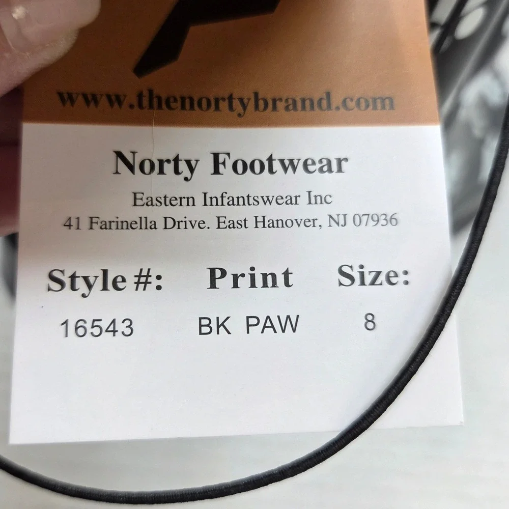 Norty Rain Boots Women 8 Black Paw Print Waterproof Chelsea Lug Sole 654 NWT - Picture 9 of 16